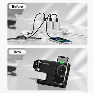 แท่นชาร์จไร้สายแม่เหล็กพับได้ HiTao 15W 3-in-1 สำหรับชาร์จอุปกรณ์หลายชนิด - Product Image 5