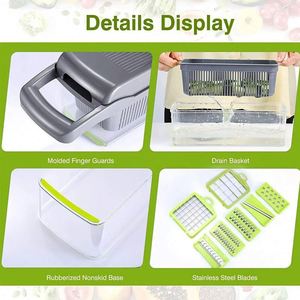 Hachoir à légumes multifonctionnel en plastique PP, populaire pour la cuisine et la maison, idéal pour les pommes de terre, les concombres et les fruits - Product Image 3