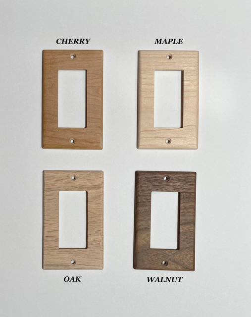 Wood Light Switch Cover Plate Single Rocker for Modern Home Decoration and Electrical Wall Accessory Storage Rack