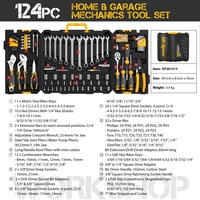 Kit d'outils de réparation automobile et domestique 113 pièces – Ensemble combiné de matériel, pinces, mètre ruban, tournevis, outils en acier et plastique