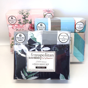 6Pcs Bộ Đồ Giường Đặt Bán Buôn Trong Kho Bán Lẻ Hoa In Sợi Nhỏ Được Trang Bị Tấm Vua Kích Thước Tấm Ga Giường Với Gối 6 Miếng - Product Image 6