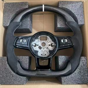   Volante Deportivo de Fibra de Carbono con Alambre Negro y Dorado Forjado <span class=keywords><strong>GTI</strong></span>, Piezas de Mejora Modificadas para Golf MK7 MK8 - Product Image 5