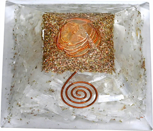 Pirámide de Orgón de Selenita Hecha a Mano, con Cristales Blancos Naturales, Pirámide de Orgonita con Piedras Preciosas para Meditación, Decoración del Hogar, Venta al Por Mayor - Product Image 2