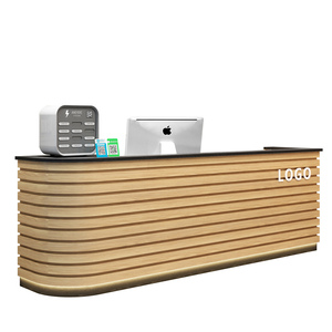 Quầy thu ngân nhà hàng quầy bar quầy bar ăn nhẹ lẩu hiện đại quầy lễ tân cửa hàng thương mại nhỏ hình chữ nhật gỗ rắn - Product Image 5