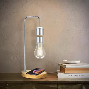 Großhandel lampe drahtlose lade basis-2021 LED-Lampen aufhängung Schreibtisch lampe Magnet lampe kabellose Ladestation aus Holz