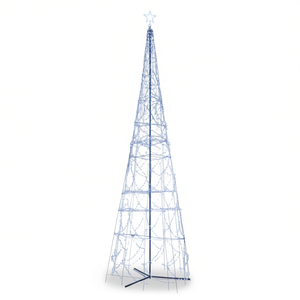 ต้นคริสต์มาสทรงกรวย ไฟ LED สีขาวเย็น 3000 ดวง ขนาด 8x26 ฟุต สำหรับตกแต่งภายนอกอาคารในเทศกาล - Product Image 1