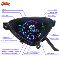 Spidometer Digital LED Grosir untuk Sepeda Motor, Instrumen Motor, Tachometer untuk MIO100, Plug and Play