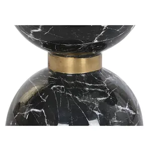IRON <b>SIDE</b> <b>TABLE</b> 33X33X35 <b>BLACK</b> MARBLE EFFECT - Product Image 1