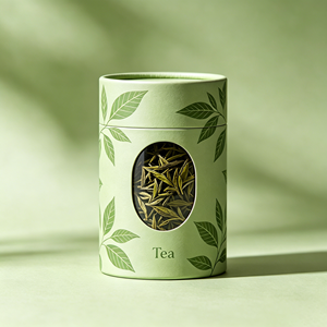 Custom Printing Kraft Paper Cardboard Tea Cans Container Packaging Cylinder Box 250gr Coffee Beans Paper Tube with clear <b>window</b> - Product Image 2