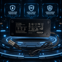 Chargeur de batterie professionnel 54,6 V 3 A 168 W avec connecteur XLR 4 broches pour une charge stable et efficace des équipements de mobilité