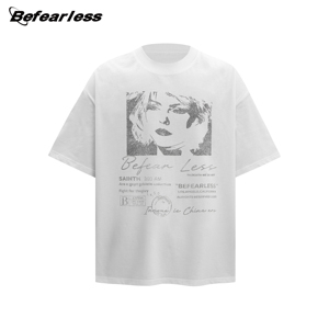Camiseta Personalizada Estilo Americano Retro Vintage, Lavada y Estampada, Venta al Por Mayor, 260 Gramos, Manga Corta, 100% Algodón, Corte Holgado - Product Image 3