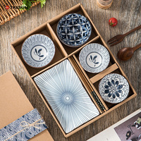 Vaisselle en céramique mate de style japonais personnalisée bon marché, vaisselle en porcelaine, vaisselle japonaise, ensemble de plats et de bols