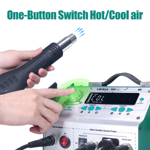 ปืนดูดตะกั่ว YIHUA 780W เครื่องบัดกรีดูดตะกั่ว ปืนลมร้อน 4 in 1 สำหรับซ่อมอุปกรณ์อิเล็กทรอนิกส์มืออาชีพ รุ่น W290 - Product Image 5