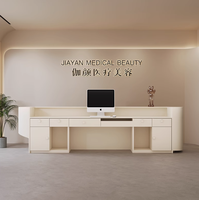 Table de réception laquée en bois haut de gamme Table de réception commerciale de magasin d'entreprise