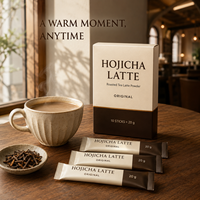 Sachets de poudre de latte Hojicha OEM sous marque privée, mélange de boisson au thé latte torréfié original, 20g, 10 sachets par boîte