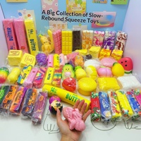 Grande collection de jouets anti-stress à rebond lent, avec une grande variété de styles, formes douces et moelleuses pour soulager le stress, modèles pain et fruits, pour jeunes