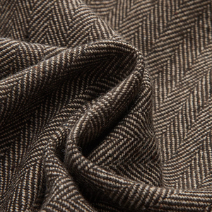 <span class=keywords><strong>Pantalon</strong></span> de bureau décontracté pour <span class=keywords><strong>femme</strong></span> en tweed à chevrons <span class=keywords><strong>camel</strong></span>, coupe baril, taille haute, braguette boutonnée, personnalisable - Product Image 3