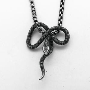 Punk Hip-Hop Style Ferocious Venomous Snake Pendant, Trendy <b>Titanium</b> Steel Retro Venomous Snake Necklace Pendant Men's Jewelry - Product Image 1