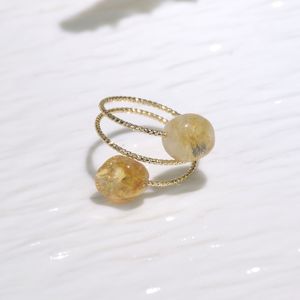 خواتم رقيقة الشكل غير منتظمة من الكريستال الطبيعي والكوارتز الوردي والخواتم الإصبع الفيروزي للنساء هدايا مجوهرات حفلات - Product Image 3