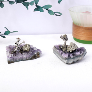 Bán Buôn Tự Nhiên Tiger Eye Thạch Anh Tím Cụm Thạch Anh Tinh Thể Thô Đá Trang Trí Mô Hình Thủ Công Khắc Nguyên Khắc Kỹ Thuật - Product Image 3