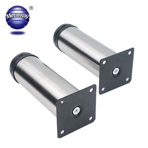 Thép không gỉ chân đồ nội thất có thể điều chỉnh kim loại ghế sofa chân tủ Chrome bàn chải Nickel Chân giường - Product Image 4