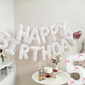 Decoraciones <span class=keywords><strong>de</strong></span> Pared para Fiestas al por Mayor, Pancarta <span class=keywords><strong>de</strong></span> Globos <span class=keywords><strong>de</strong></span> Aluminio con Diseño Coqueta <span class=keywords><strong>de</strong></span> Feliz Cumpleaños y Lazos Decorativos - Product Image 6