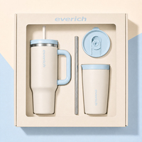 Gobelet isotherme Everich 40oz en acier inoxydable anti-fuite avec poignée et paille |   Mug de voyage sans BPA pour un usage quotidien