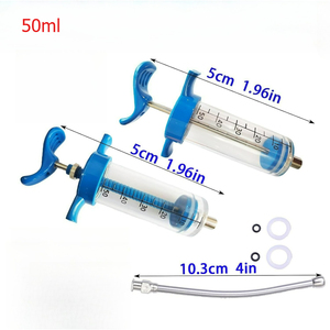 Pistola de Dosificación Veterinaria Ajustable de 10 ml, 20 ml, 30 ml, 50 ml, Dosificador de Medicamentos Orales Reutilizable con Boquillas de Repuesto para Ganado Ovino - Product Image 3