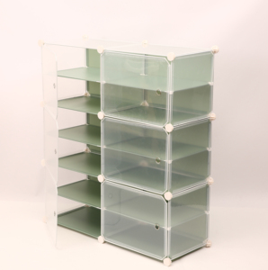 Armario Zapatero de granito <span class=keywords><strong>verde</strong></span>, organizador de almacenamiento simple modular, caja de cubo de plástico, bricolaje - Product Image 4