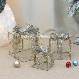 <b>Christmas</b> Light Up Three Piece Gift <b>Box</b> Display Rectangle Decor For <b>Christmas</b> <b>Tree</b> And Scene Setup - Product Image 5