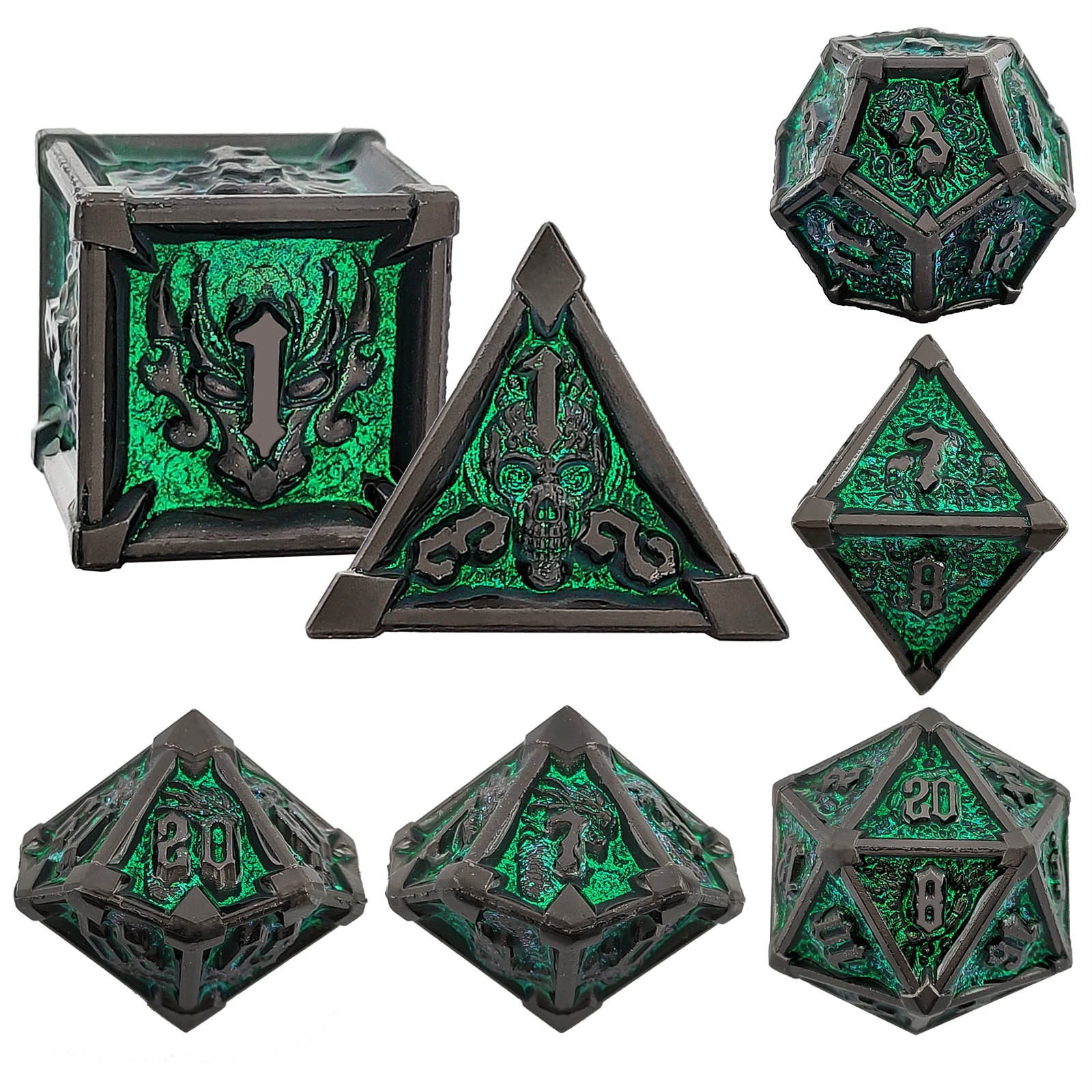 Nero nichel glitter verde