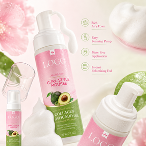 Wholesale Alcohol Free Curl Style Mousse Volumizing Hair Styling <b>Foam</b> With Collagen Avocado Oil <b>For</b> Curls 207ml - Product Image 6