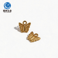 Lianxu – Breloque papillon personnalisée OEM/ODM avec logo de marque, en alliage de zinc plaqué, accessoires métalliques DIY, étiquette