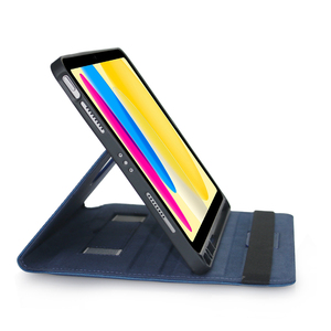 Étui pour tablette à rotation 360 degrés <span class=keywords><strong>iPad</strong></span> 10,9 pouces Réveil automatique Veille Sangle de main Robuste Cuir PC+TPU <span class=keywords><strong>Bleu</strong></span> Étui rotatif Multicolore - Product Image 2
