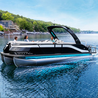 Personnalisation avancée KinOcean Bateau-maison flottant sportif en aluminium de 27 pieds Ponton Yacht de luxe avec moteur à vendre