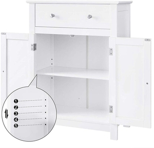 Mobiletto da <span class=keywords><strong>Bagno</strong></span> Autoportante VASAGLE con Cassetto, 60 x 30 x 80 cm, Armadietto Bianco in Legno per Stoccaggio - Product Image 6