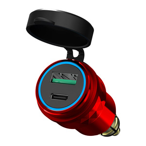 Cargador de coche <span class=keywords><strong>USB</strong></span> C de 48W, cargador rápido fuerte, 30W PD y QC 3,0, adaptador de encendedor de cigarrillos, enchufe Hella DIN para BMW Ducati Triumph - Product Image 1