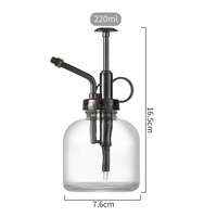 Botol Semprot Kaca 220ml Tipe Tekan, Alat Penyiram Rumah Tangga, Penyemprot Tanaman Pot untuk Berkebun