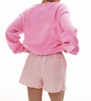 Boxer classique en coton confortable et ample à rayures vertes décontracté d'été OEM Shorts de sport pour femmes