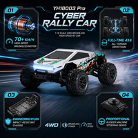Voiture RC 4x4 haute vitesse 1:18 2,4 GHz, buggy tout-terrain télécommandé entièrement proportionnel avec barre anti-basculement, câble USB YH18003 PRO 80m
