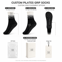 Chaussettes personnalisées brodées mignonnes en coton bambou et élasthanne, antidérapantes avec points en silicone, respirantes et à séchage rapide, idéales pour le yoga et le pilates, collection automne