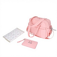 Ensemble de sac à langer 3-en-1 de voyage tout-en-un pour bébé, sac fourre-tout en polyester résistant à l'eau avec matelas à langer et pochette de poignet portable