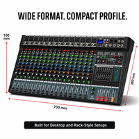 Console de mixage audio professionnelle EV16-USB 16 canaux avec USB, Bluetooth, 24 effets DSP, égaliseur 3 bandes pour scène, studio et direct