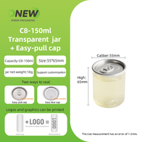202 #   Canette de boisson gazeuse transparente en plastique PET de 150 ml (5 oz) vide avec ouverture facile
