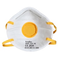Masque respiratoire en carbone KN95 de style tasse monté sur la tête avec valve pour l'application de la poussière dans les cimenteries