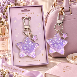 Llavero Acrílico Líquido con Diseño de Luna Brillante y Purpurina, Bonito Recuerdo, Fabricación OEM ODM - Product Image 2