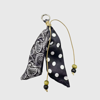 Breloque de sac style Coquette, foulard sportif, pendentif perle papillon, Y2K, nœud en ruban élégant, cordon de sac à dos, accessoire esthétique, cadeau