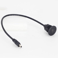 Mini USB macho hembra Cable de montaje empotrado trenza blindaje chaqueta de PVC 3A función de carga rápida montaje en Panel Mini B Cable de extensión