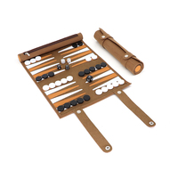 Personalisiertes PU-Leder Backgammon-Set Brett in Reisegröße Strategie-Aktivität Spaßiges Geschenk Souvenir-Artikel