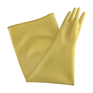 Luvas de trabalho em látex amarelo profissional 2mm 1.6mm de espessura Luvas de proteção em látex Caixa Luvas